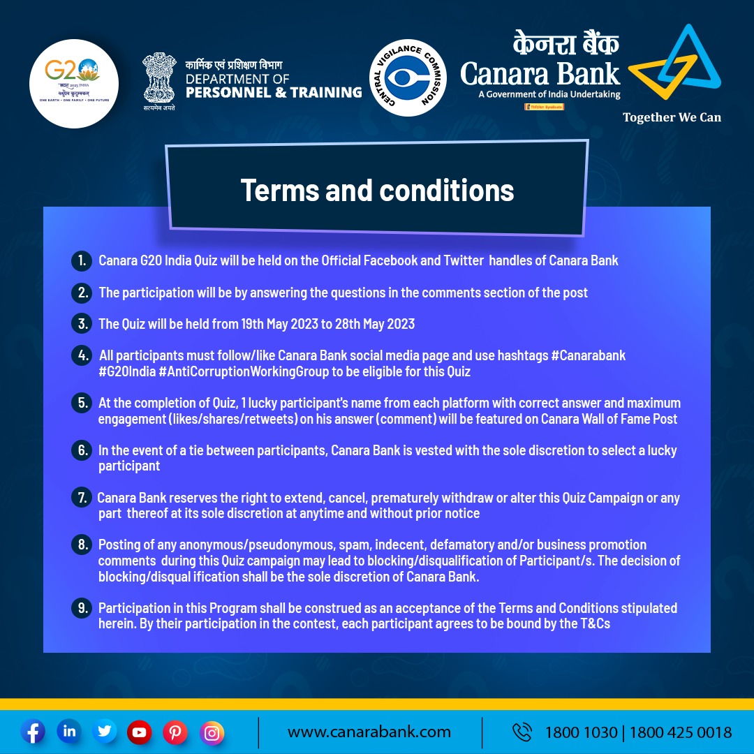 Canara Bank On Twitter Be A Part Of The Thrilling G20 India Summit canara-bank-on-twitter-be-a-part-of-the-thrilling-g20-india-summit