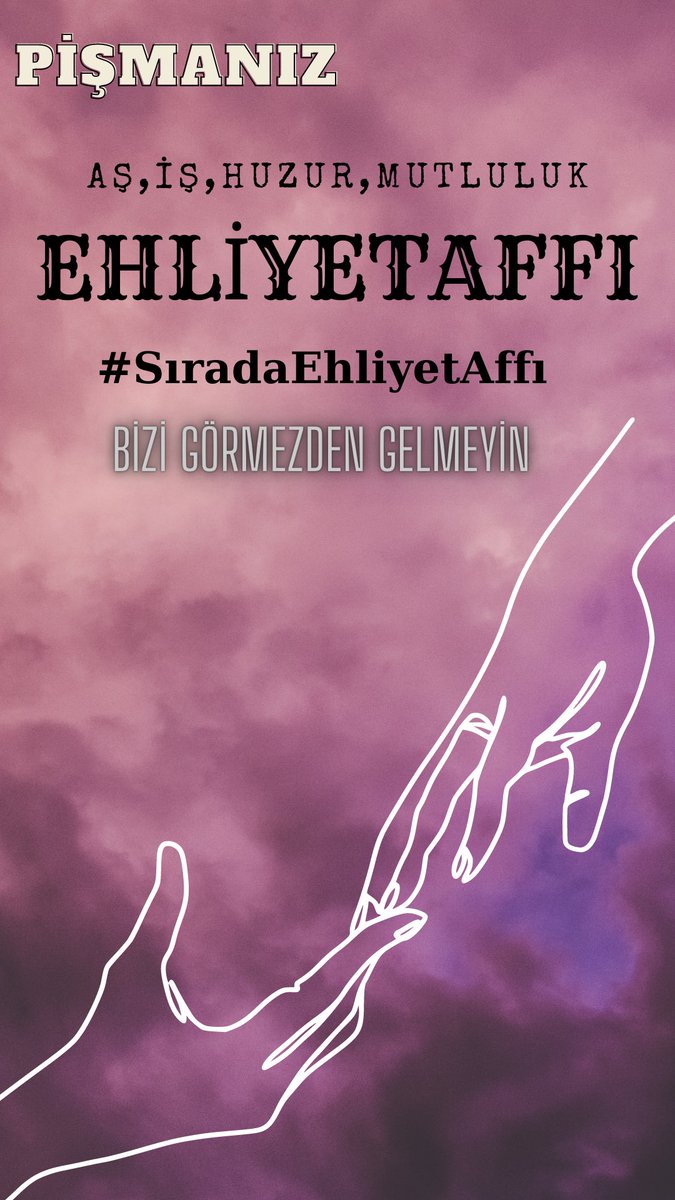 Değerli #EhliyetAffı ailemiz evet burada ki hiç bir sorun görmezden gelinmeyecek kadar önemli ve biz sayılardan ibaret değil hepsi birer ayrı hayat hikayesi ve varlığımızı bir şekilde göstermemiz gerekiyor...

EhliyetiVeren OyuAlır 

<a href="/RTErdogan/">Recep Tayyip Erdoğan</a> 
<a href="/kilicdarogluk/">Kemal Kılıçdaroğlu</a> 
<a href="/ErbakanFatih/">Dr. Fatih Erbakan</a>