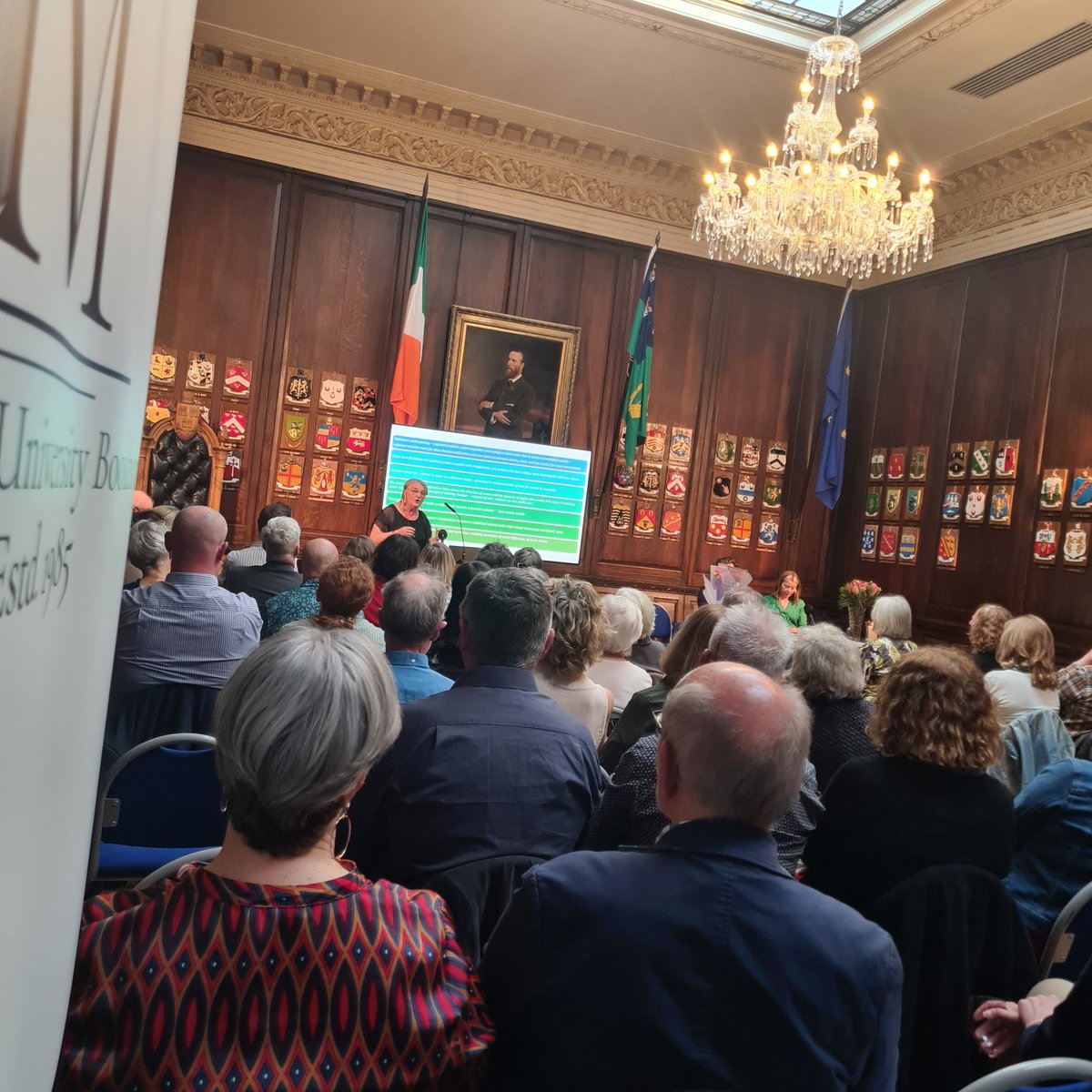 Great turnout for the launch of Mary Murphy's "Creating an Ecosocial Welfare Future" in the wonderful Oak Room in <a href="/MansionHouseDub/">Mansion House Dublin</a>
