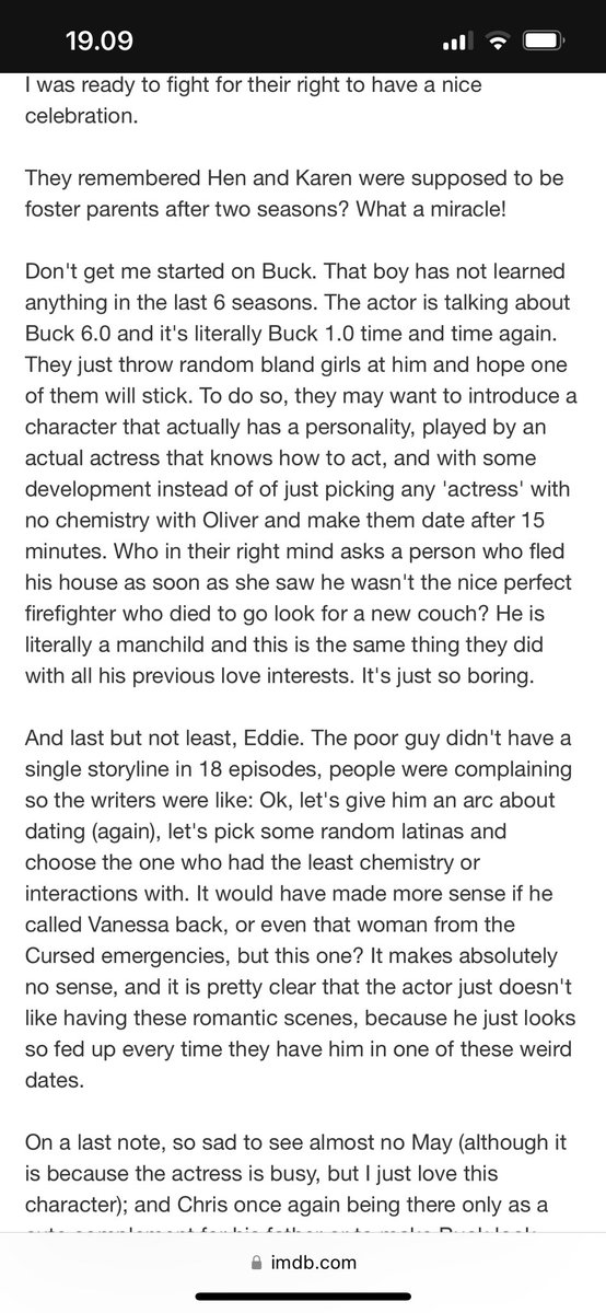 goodthingsMILLA's tweet photo. Reading 6x18 reviews on imdb are my new favorite thing. Go off Queen 🙌🏻🙌🏻🙌🏻 @ABCNetwork #911onFOX #911onABC I really hope ABC reads these reviews on the finale https://t.co/rLAT6QUrex