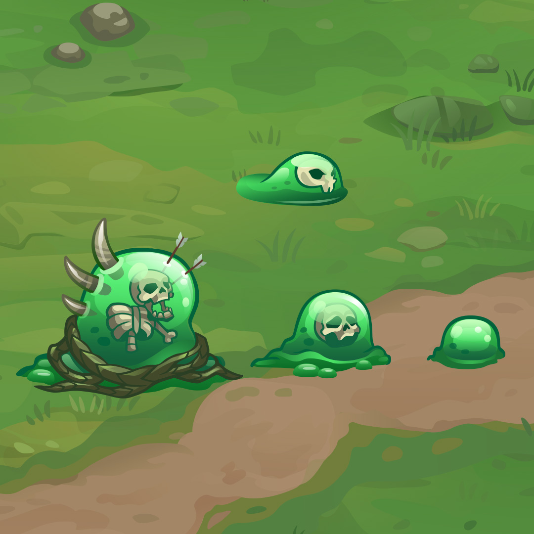 Here is the new version of our basic green enemy, in comparison to the prototype version (shown at the top). Additionally, we have included weaker and stronger variants.

#indiedev #towerdefense #towerdefence #developer #IndieGameDev