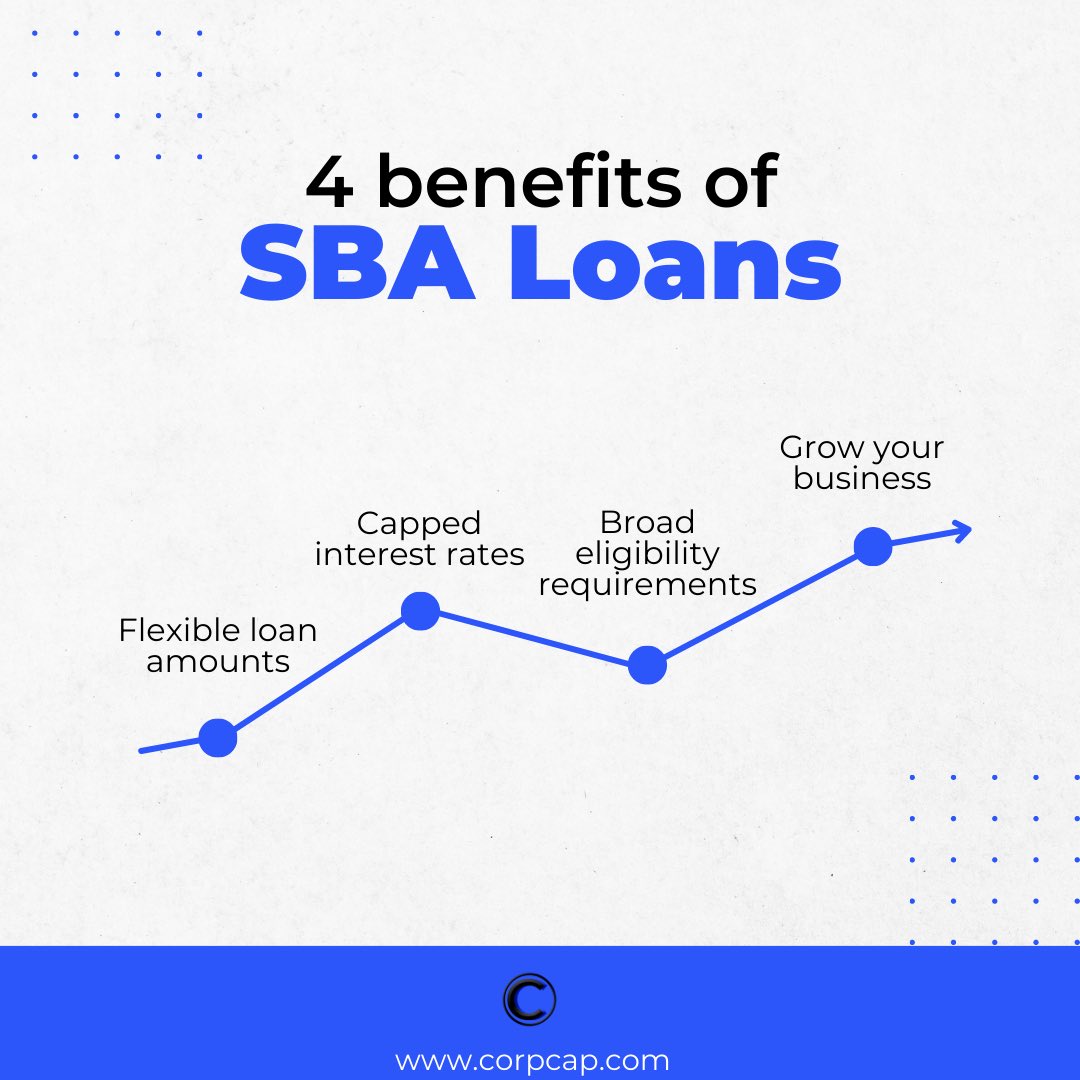 There are many benefits to acquiring an SBA Loan, but here are some of the most common ones! #finance #loans #capital #sba #sbaloans #business #businessloans #loanbroker
