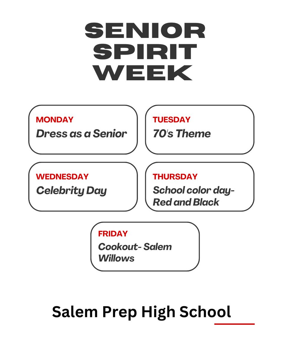 PrepSalem's tweet photo. Next week is #senior2023 week! #Prepsters https://t.co/oFEZRS0ymh