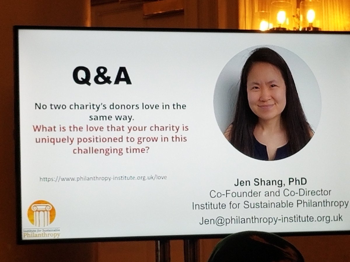 olu_peel's tweet image. Fascinating session by @IFSPnews Prof Jen Shang on how to reflect and utilise the power of love to engage and retain charity donors. Major takeaway: Hope plus Bonding = Commitment. @CharityTimes #CTconference