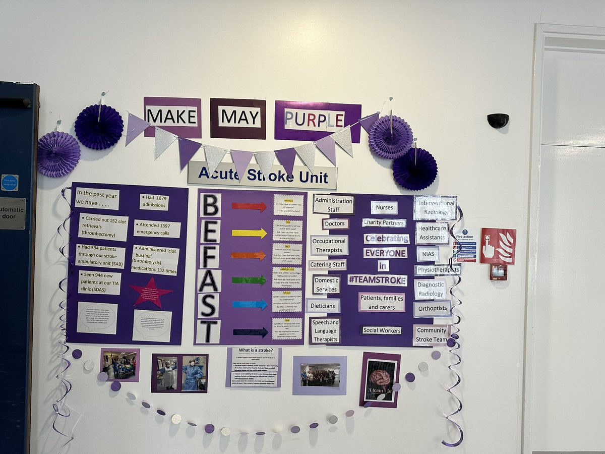 Make May Purple - promoting stroke awareness and celebrating our wonderful team #strokeawarenessmonth #makemaypurple #teamstroke @BelfastTrust @tinadavey17 @mcfadden_mia @triciafearon @NicolaMoran8 @emsdunn_dunn @itsfionaagain @kerrymullan @pymster