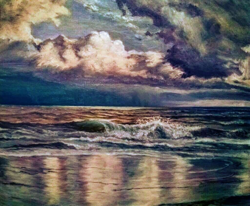 Liquefied Light - oil on canvas, 2015, by Eternal Mirror (Miroslav Mihov), NFT collection "Koloda" #NFT #AVAXNFT #AVAX #Avalanche
