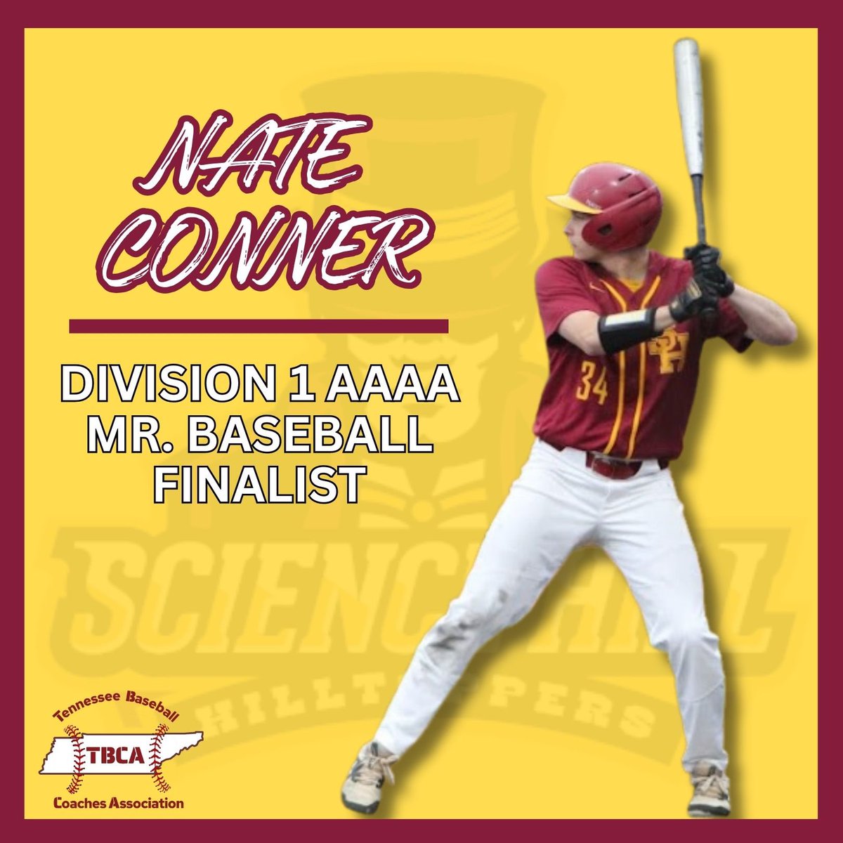 Topper Baseball (@topper_baseball) on Twitter photo Congratulations to <a href="/NateConner_SH/">Nate Conner</a> for being named a Mr. Baseball Finalist by <a href="/TBCAorg/">Tennessee Baseball Coaches Association</a> Congratulations to <a href="/NateConner_SH/">Nate Conner</a> for being named a Mr. Baseball Finalist by <a href="/TBCAorg/">Tennessee Baseball Coaches Association</a>