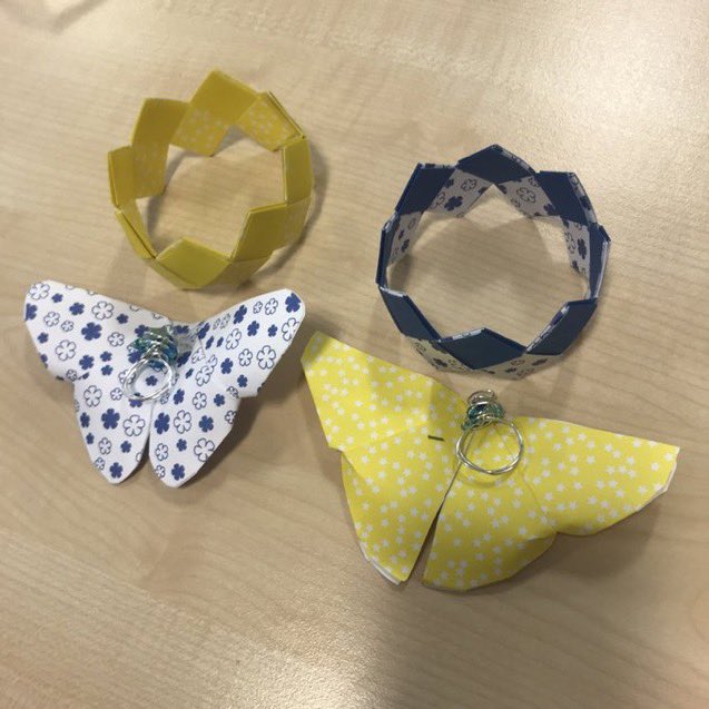 CultsAcadTech's tweet photo. Paper bangles and butterfly brooches flying out the door of D&amp;T today. https://t.co/vO4T015j1J