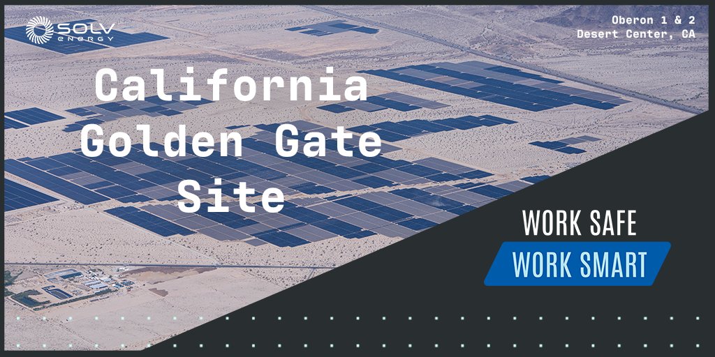 SOLVenergyteam's tweet photo. Our Oberon Solar project was recognized as a Golden Gate site by Cal/OSHA. The program recognizes effective workplace safety programs in California. Kudos to our team there for their leadership and commitment to working smart! #WorkSafeWorkSmart https://t.co/p6812phVam https://t.co/6EbddkbBId