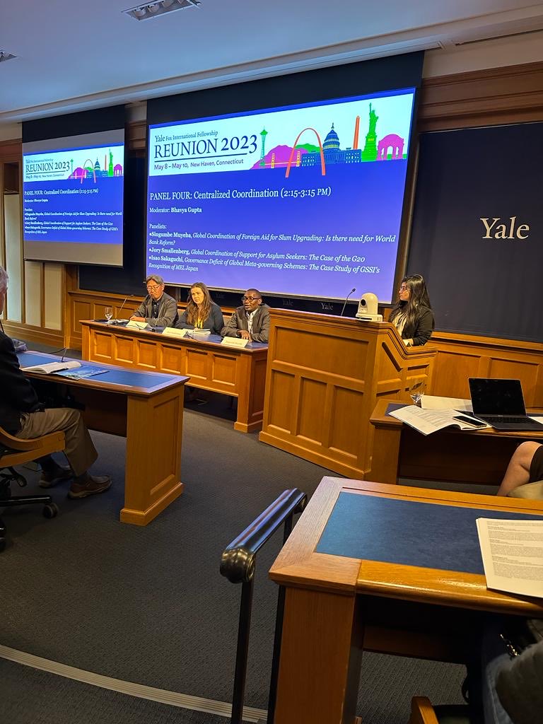I presented my research on the #WorldBank and #slum upgrading ⁦<a href="/Yale/">Yale University</a>Foxes⁩ Reunion and conference ⁦@Yale⁩. Great to reconnect, share and learn about great ideas shaping the future.