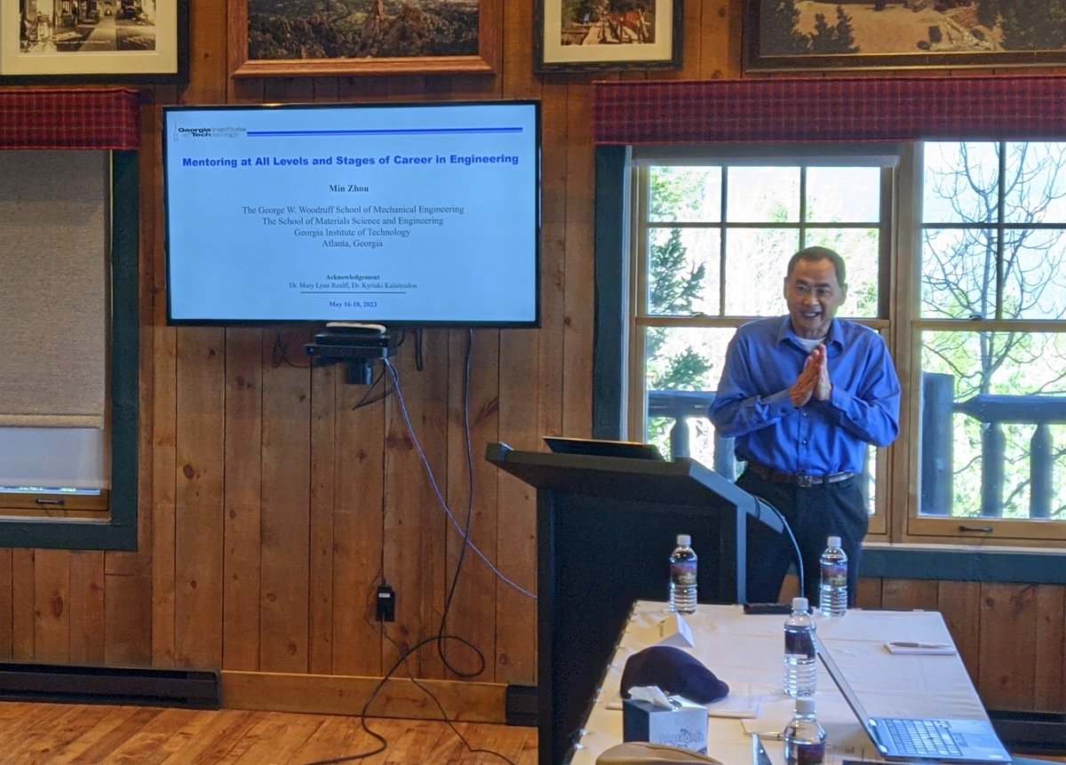 TalentMentoring's tweet photo. Prof. Min Zhou, George W. Woodruff Professor of Mechanical Engineering and Materials Science and Engineering at @georgiatech, is presenting Mentoring at All Levels and Stages of Career in Engineering and sharing mentoring initiatives in several engineering societies. https://t.co/aAqesVzDgX