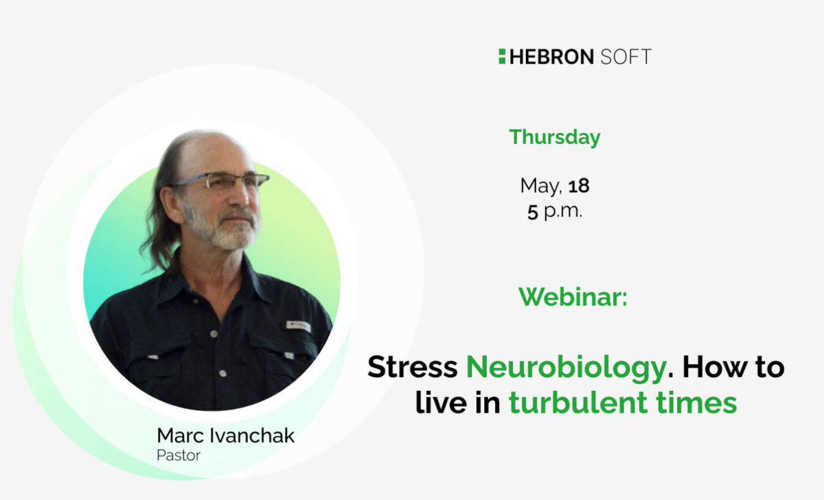 HebronSoft's tweet photo. The #webinar in the series of #trainings on trauma release and healing for #Hebron Ecosystem will take place on May 18th, at 5 p.m. EET. Pastor Marc Ivanchak will share his knowledge and experience on how to avoid stress in the modern world.
Join us: https://t.co/NbKZi0fZZf https://t.co/VGfCXVFcpl