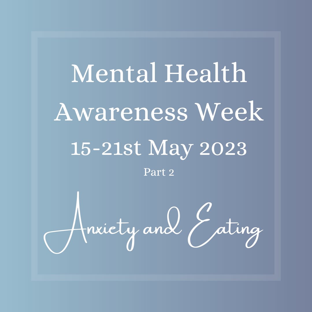 Dietitians_MHG's tweet photo. Have you ever wondered how anxiety is related to eating? Today’s second post for #MHAwarenessWeek discusses this association. Swipe through to see anxiety can affect appetite, conditions that may occur with anxiety, and how the food we eat affects our mood. https://t.co/cS91nqMK2k