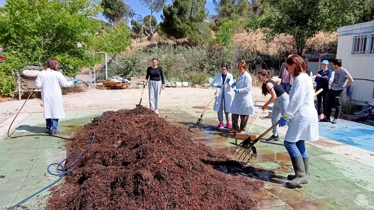 Carlos_GD_UAM's tweet photo. Iniciamos el #compostaje de #algas del #MarMenor 🌊en el proyecto #Algarikon en la @UAM_Madrid Buen trabajo de todo un equipazo! Buscamos fertilizantes y enmiendas  más sostenibles para #agricultura 🌾🥕🌱🌳 https://t.co/tDSmhNmbg0