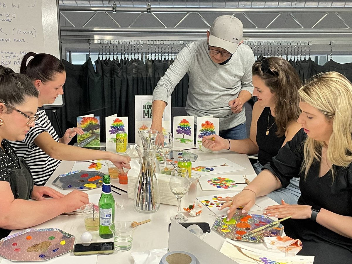 Delighted to be at <a href="/immediate_media/">Immediate</a> for a “Tree of Hope” art class for #MentalHealthAwareness week. The art is as unique as the individuals, the rainbow colours a sign of hope. What a privilege.