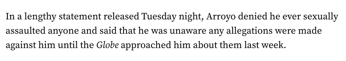 DoctorTurtleboy's tweet photo. .@RicardoNArroyo said he first learned about the sexual assault allegations against him after reading about them in the Globe. The IG's report investigating @Darollins showed that Rollins and Arroyo messaged for weeks about how to handle it when it came out. https://t.co/Jc6u12X0TH