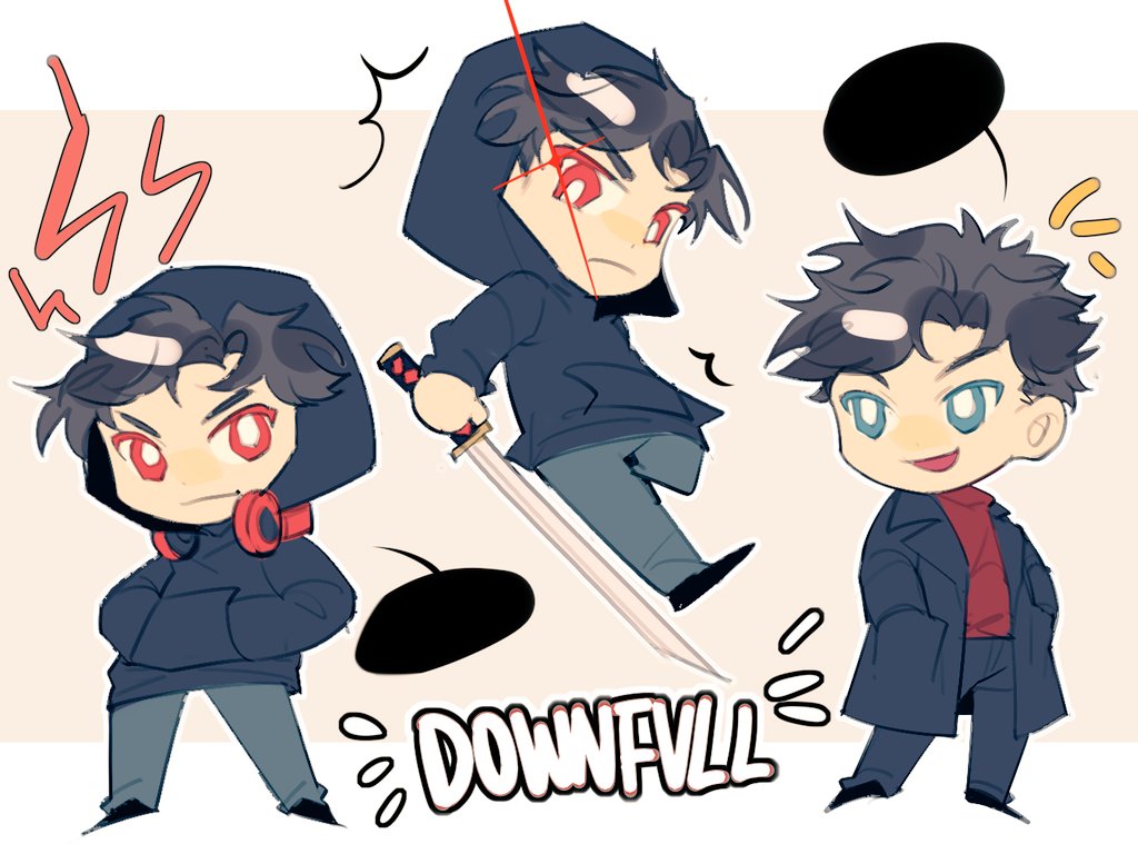 made some drawings of <a href="/DownFvll/">DOWNFVLL</a> again...!😣😣😣 
my art is always not good enough but still wish you like it...!💦💦💦