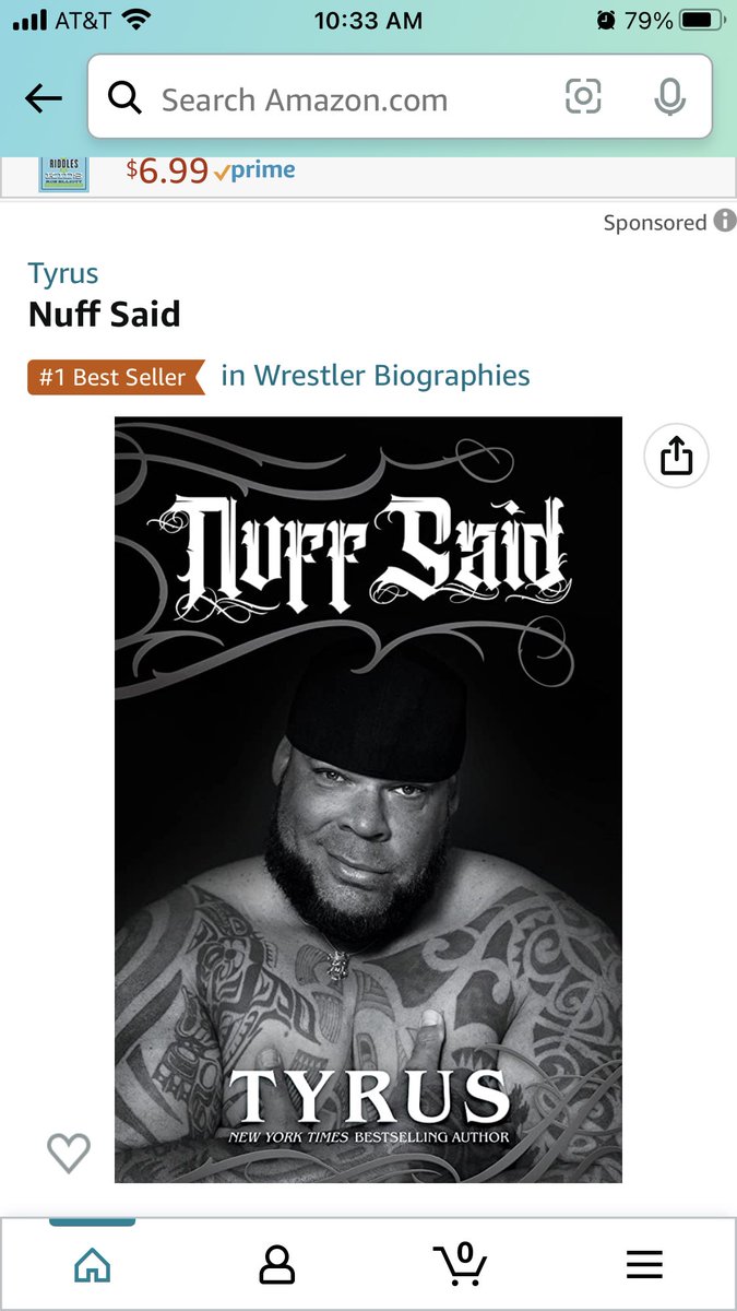 PlanetTyrus's tweet photo. Hey yo! @EBischoff #justtyrus finally after a year got knocked off the #1 bestseller in wresting books … by this guy…. Thank you for always supporting and your great advice and what you’ve done for our sport! #nuffsaid https://t.co/XgAu9gHg5f