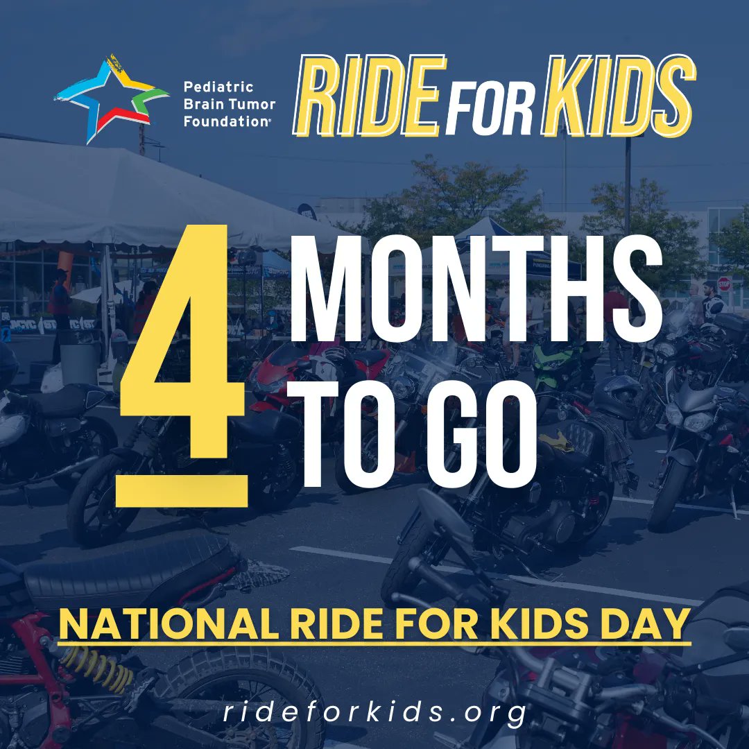 The countdown is ON! We're just 4 months away from our National Ride for Kids Day! 👏💛 

Have you registered for one of this year's organized rides or signed up to Ride Your Way yet? Don’t wait another day - visit rideforkids.org to get started!