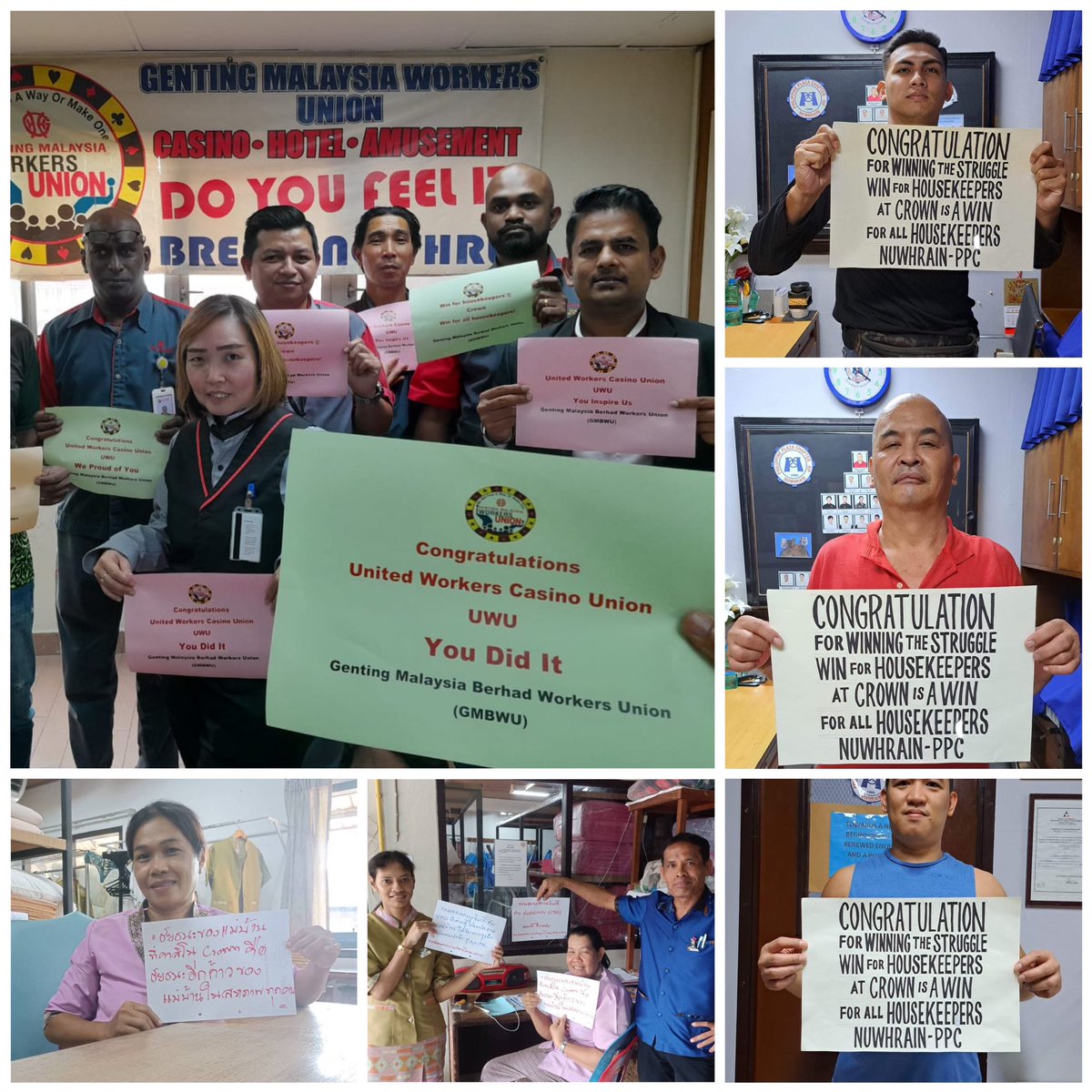 iufap's tweet photo. Congratulations! @UnitedWorkersOz “You Did It”. Union win celebrated by hotel and resorts unions in the Asia-Pacific #700SecureJobs for housekeepers.. an inspiration & win for all housekeepers #UnionWin https://t.co/51JCYogyxR