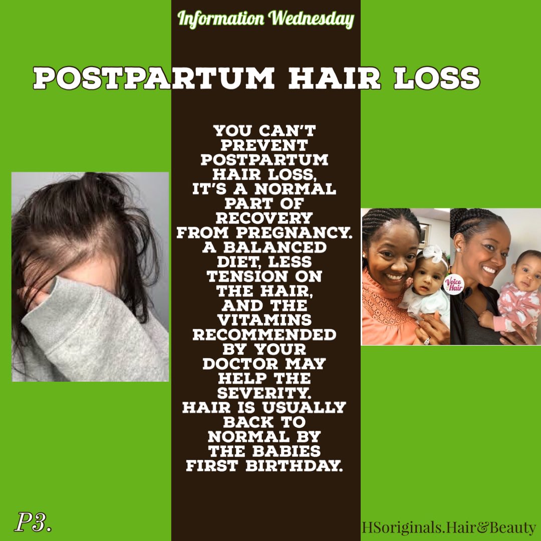 HS_originals1's tweet photo. Information Wednesday, Today we’re addressing the post-partum  hair loss. For instance did you know . . .
#HSoriginals.Hair&amp;Beauty 
#InformationWednesday
#BlackOwnedBusiness
#WigsAndHairExtensions
#HairTutorials
#HairCare
#Hair
#HumanHairWigs
#HairLoss
#Alopecia
#PostPartum
#Bald https://t.co/vf3HlfuxHx