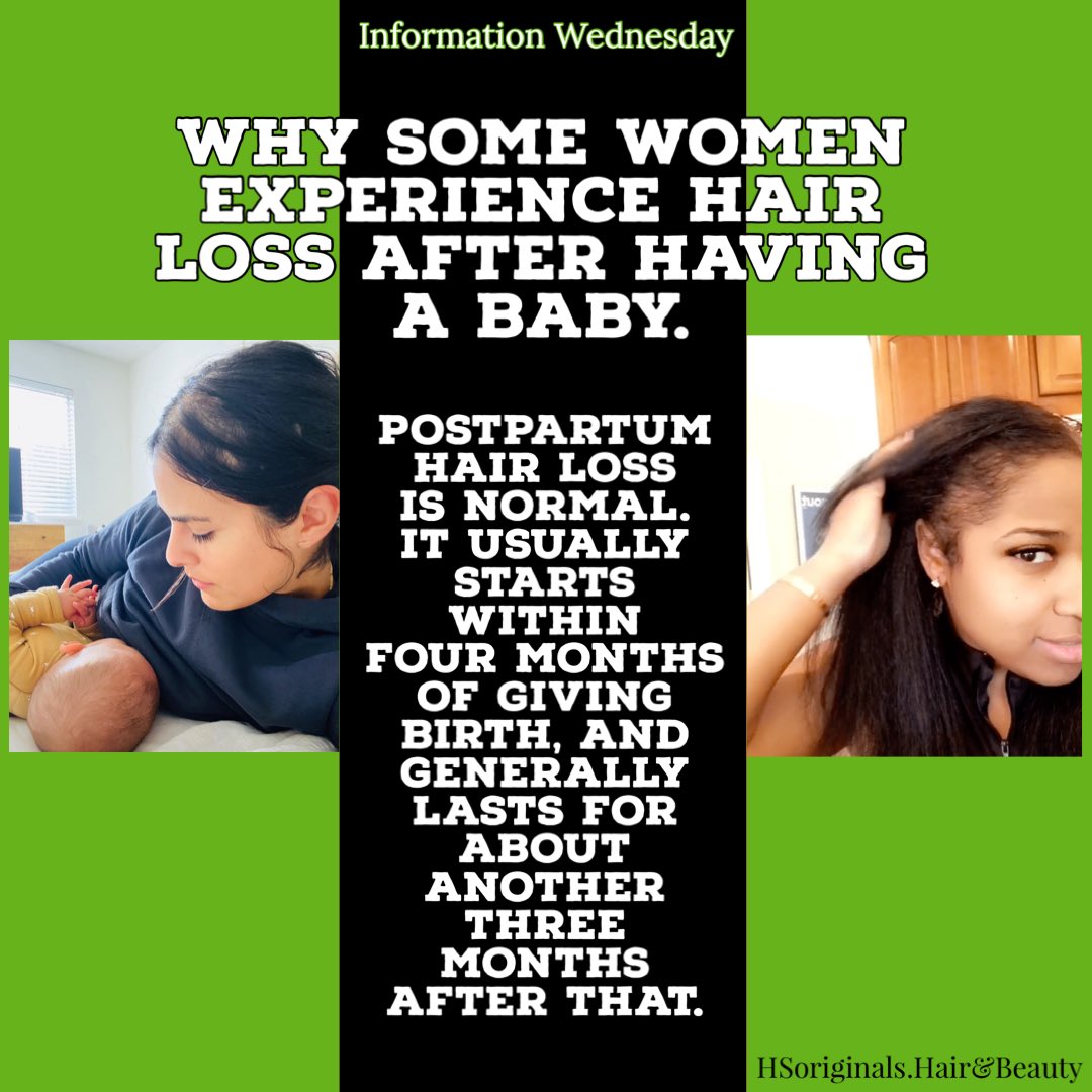 HS_originals1's tweet photo. Information Wednesday, Today we’re addressing the post-partum  hair loss. For instance did you know . . .
#HSoriginals.Hair&amp;Beauty 
#InformationWednesday
#BlackOwnedBusiness
#WigsAndHairExtensions
#HairTutorials
#HairCare
#Hair
#HumanHairWigs
#HairLoss
#Alopecia
#PostPartum
#Bald https://t.co/vf3HlfuxHx
