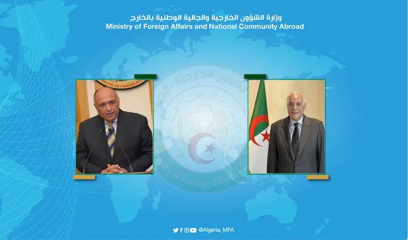 Arab_Intel's tweet photo. 🇩🇿 🇪🇬 | Le MAE algérien Ahmed #Attaf, a rencontré mercredi à Djeddah son homologue égyptien Sameh #Choukri. https://t.co/pzP69ikRKh