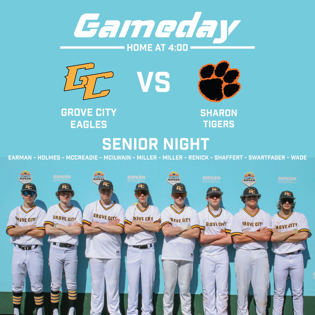 gchsnest1's tweet photo. SENIOR NIGHT AT FORESE FIELD 🏆💥⚾️

Come out to watch the Eagles face the Sharon Tigers at Forese Field @ 4:00 (JV to follow)…. not only is this a big game, but it’s also SENIOR NIGHT 💪💪💪

Let’s recognize our Baseball Seniors ⚾️⚾️

LET’S GO EAGLES 🦅🦅🦅 https://t.co/wNS9bNbH2h
