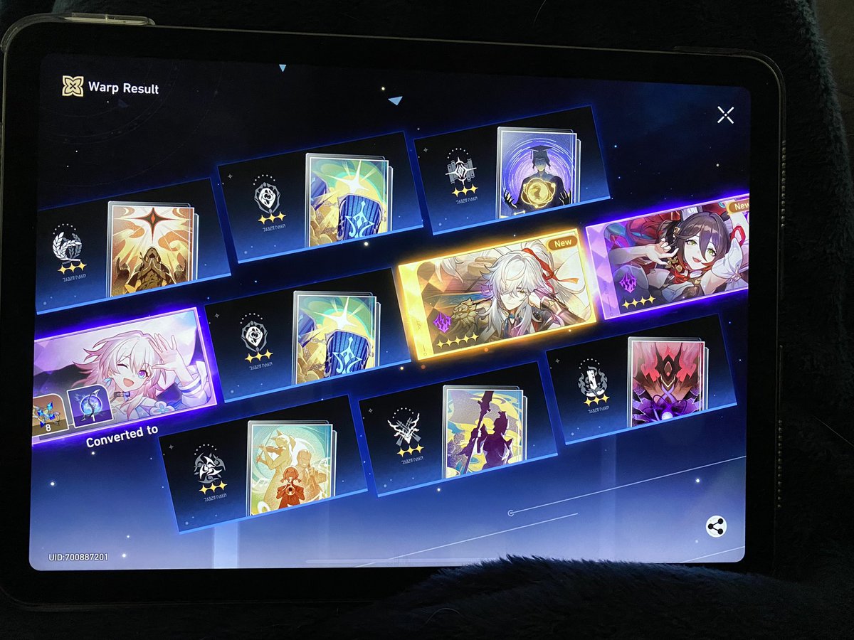 Shi_Den_'s tweet photo. Didn’t want him but got him early pity 😅 #HonkaiStarRail #jingyuan #honkai #pity https://t.co/LXglNzvmpt