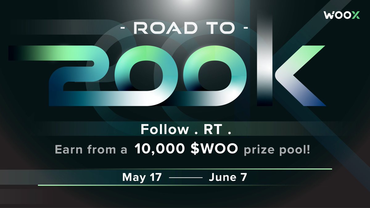 ⚔️ Pledge your allegiance to $WOO and help get us over the 200K followers milestone!

💰 Win from a total prize pool of 10,000 $WOO!

✅ Follow <a href="/_WOO_X/">WOO X</a>, <a href="/_WOOFi/">WOOFi</a>, <a href="/WOOnetwork/">WOO</a>, @AlphaCircle_
✅ RT
✅ Fill the form: gleam.io/qUdzO/woo-x-ro…

🔥25 random winners will win 400 $WOO each