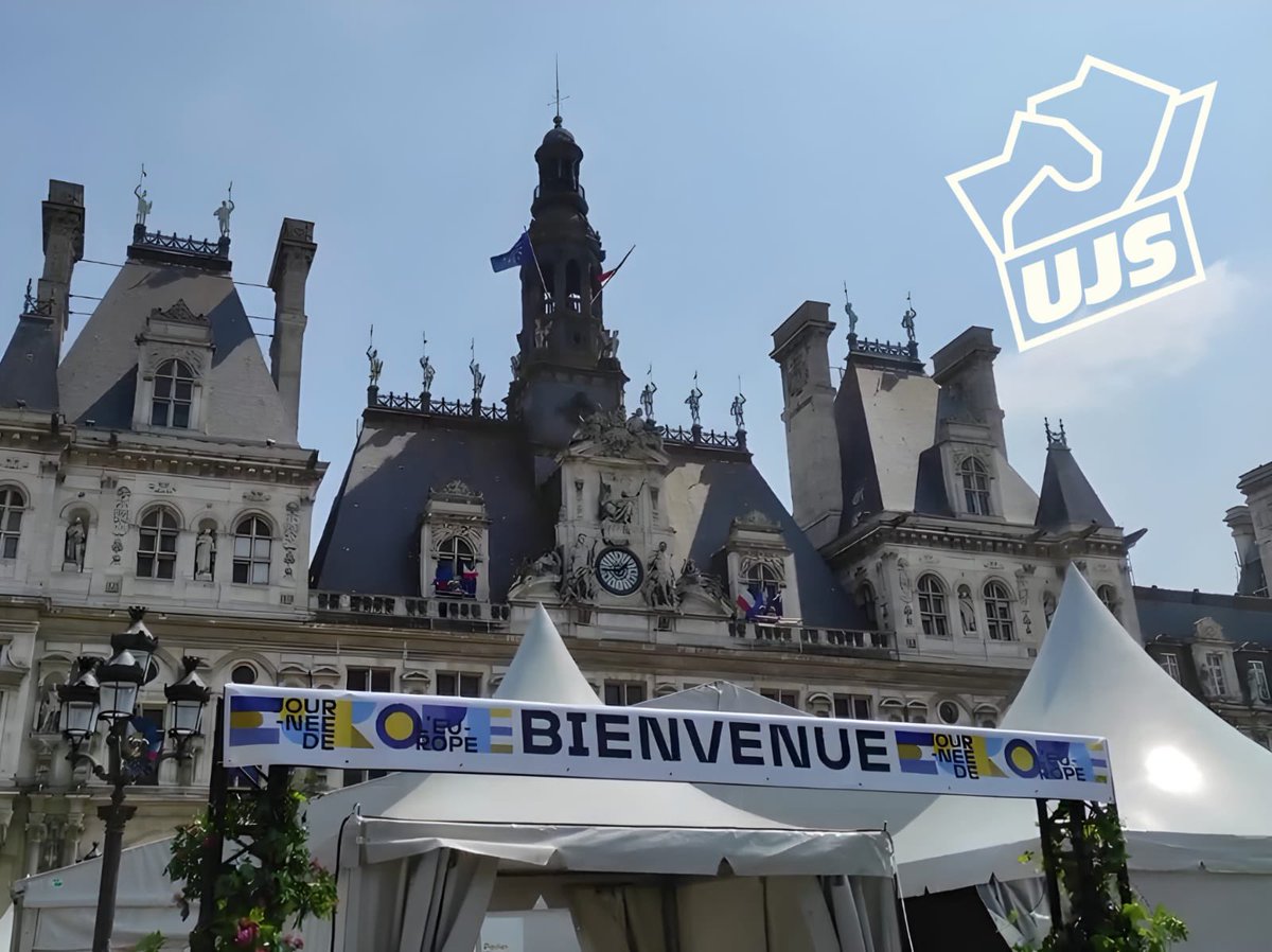 Journée de l’Europe : les jeunes souverainistes s’invitent à la fête.

1. 
Samedi 13 mai, l’UJS était présent, place de l’Hôtel de ville (@Paris) pour encadrer la #fetedeleurope 2023. 🇪🇺