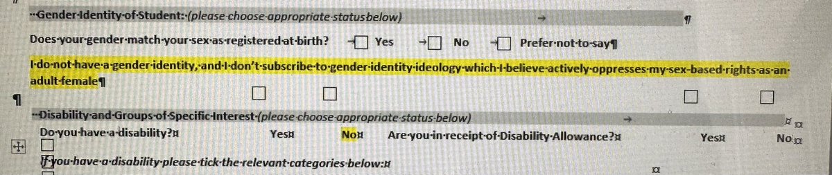 momo_airbags's tweet image. Got annoyed again when completing a (Scottish) college enrolment form for a work training course. Thankfully the form was editable, so I was able to give an honest response 😊
#SexMatters
#WomenWontWheesht
#SmallActsOfResistance