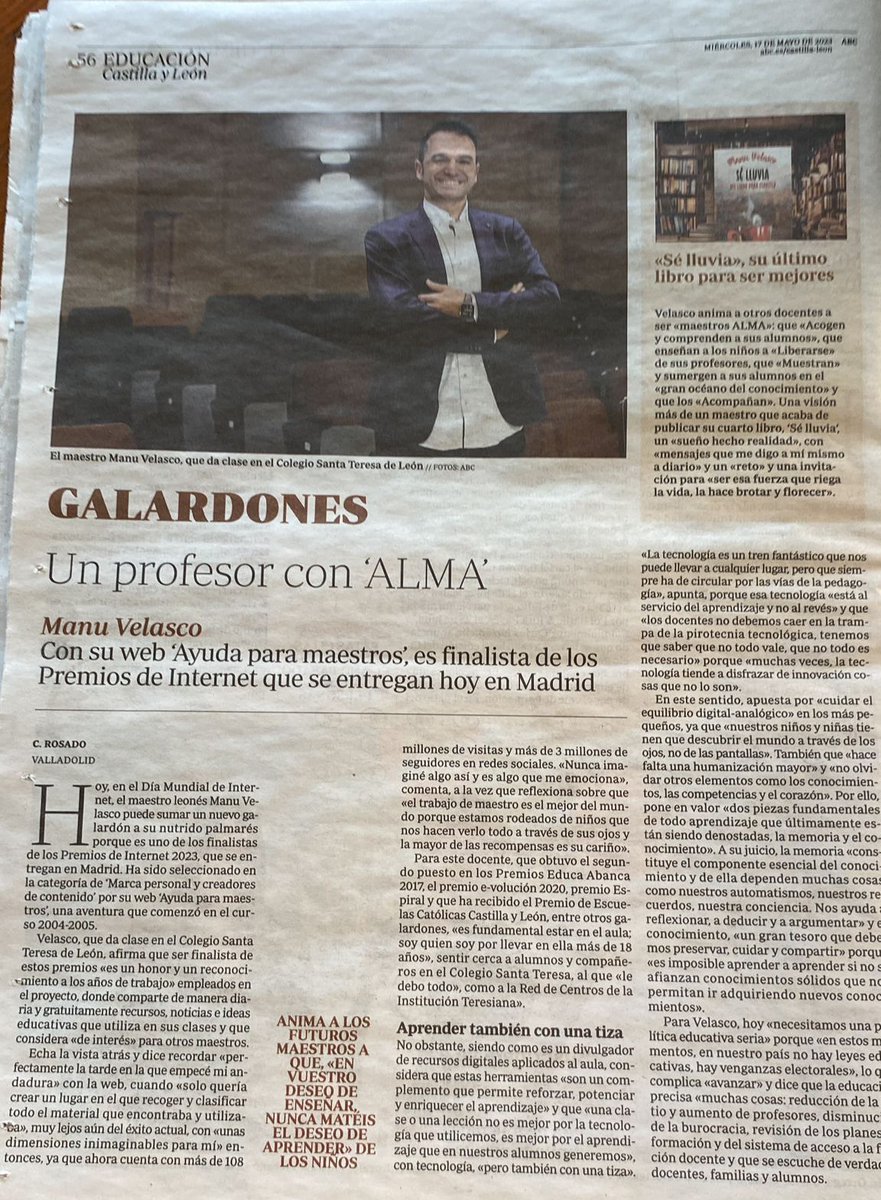 LoyolaGC's tweet photo. ¡Enhorabuena @Manu___Velasco por el #PremiodeInternet 2023 a @AyudaMaestros! 👏👏
¡Eres todo un ejemplo de tantos y tantos maestros «con ALMA»!
¡Pero qué ilusión nos hace!😍 https://t.co/CR7P78TBcw