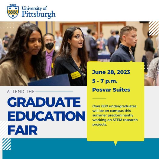 MQE_Pitt's tweet photo. If you are an undergraduate on campus this summer, we look forward to seeing you at the next Pitt Graduate Education Fair on Wednesday, June 28, 2023!   Learn about opportunities at MQE in Fall 2023 and beyond! Sign up at: https://t.co/n871p7MstK https://t.co/halOAep4W0