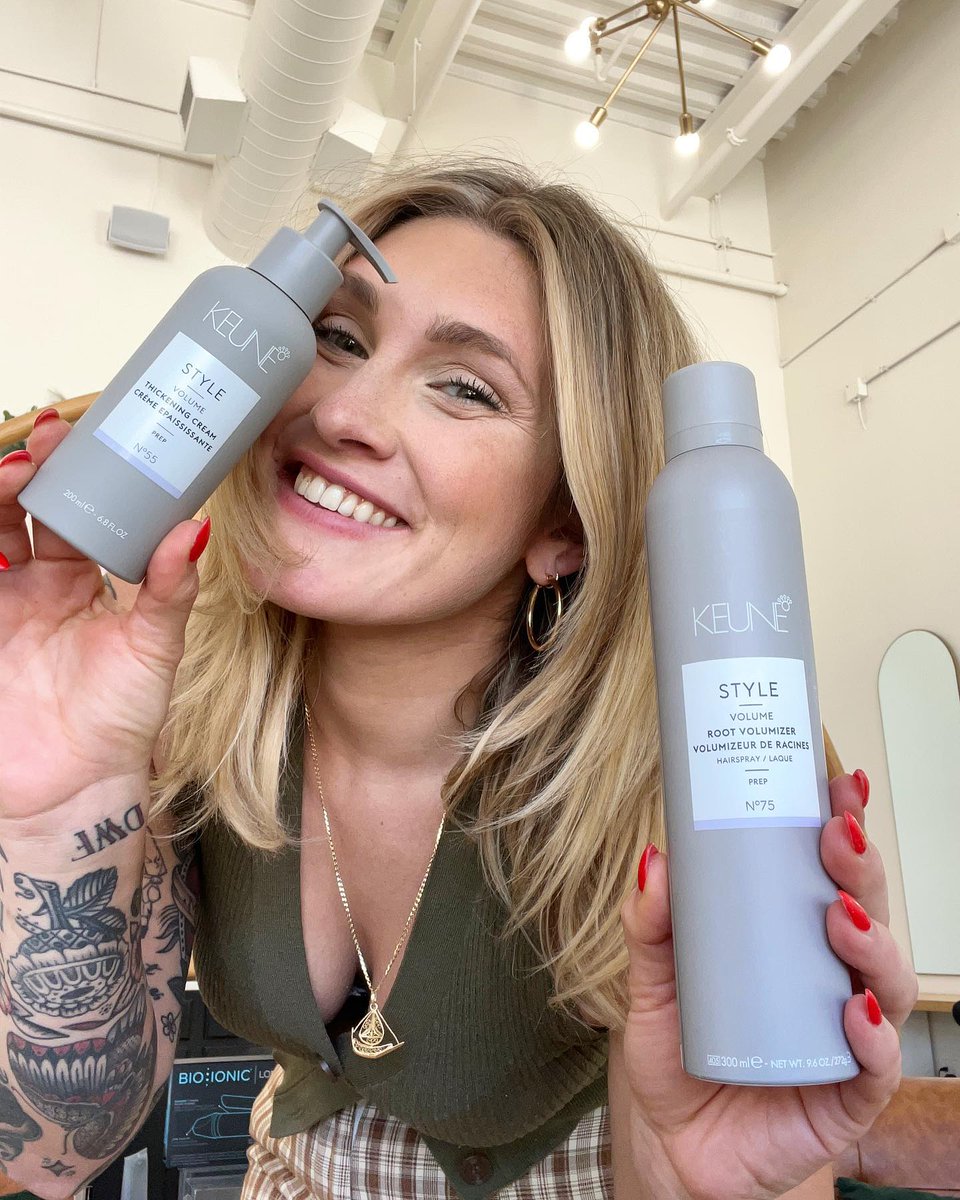 Drop a heart if our Style makes your heart and hair just as happy! Stylist <a href="/blonde/">❤️‍🔥</a>.and.boujee comments "These two products pair for the perfect bouncy blowout." 

#keune #keuneamerica #keunestyle #blowout #perfectblowout #hairstyling