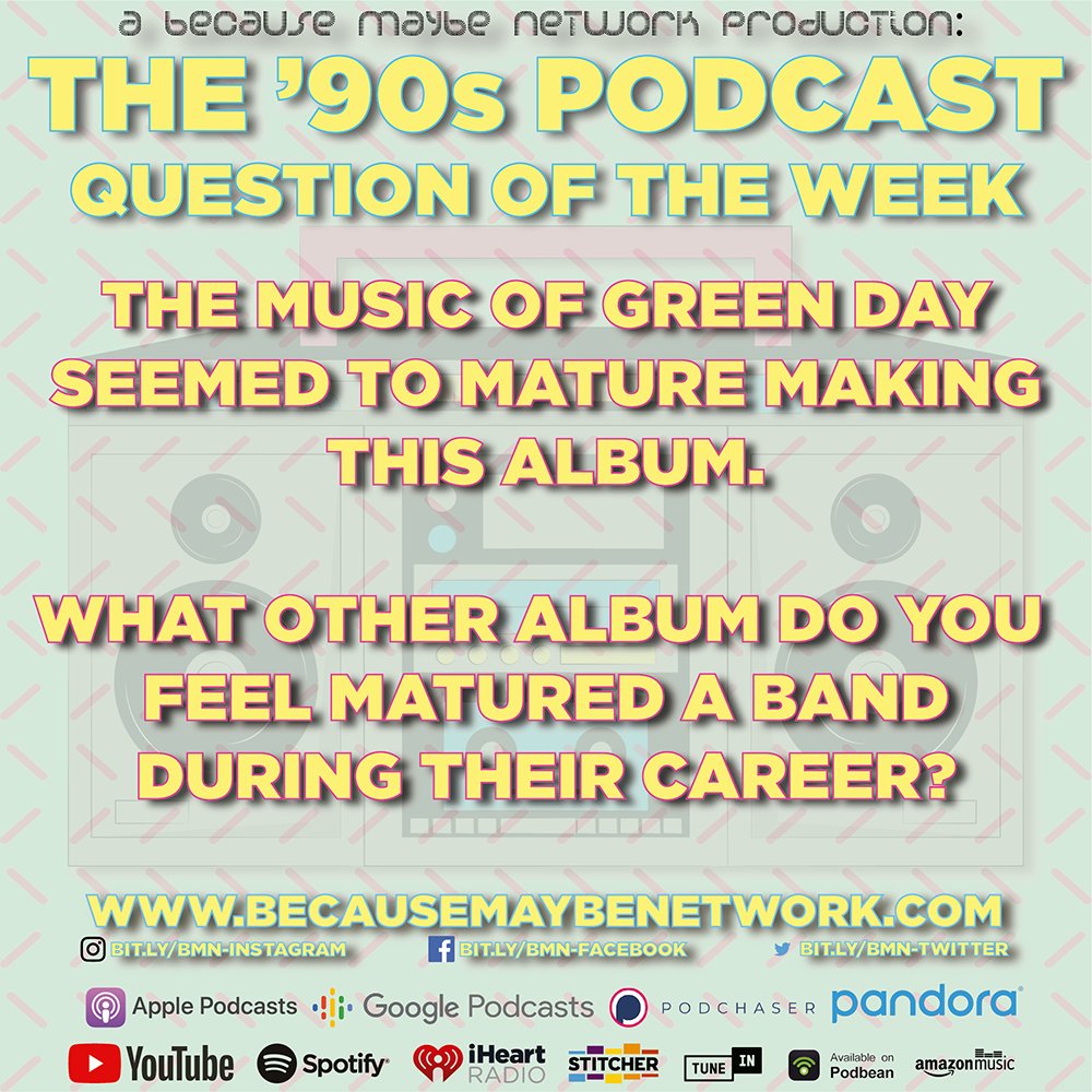 That's it for Green Day, but we have one final question for you…

bit.ly/90sP-S09-E14

#90spodcast #podcast #nostalgia #throwback #90s #90sreview #albumreview #greenday #nimrod #hitchingaride #timeofyourlife #1997
