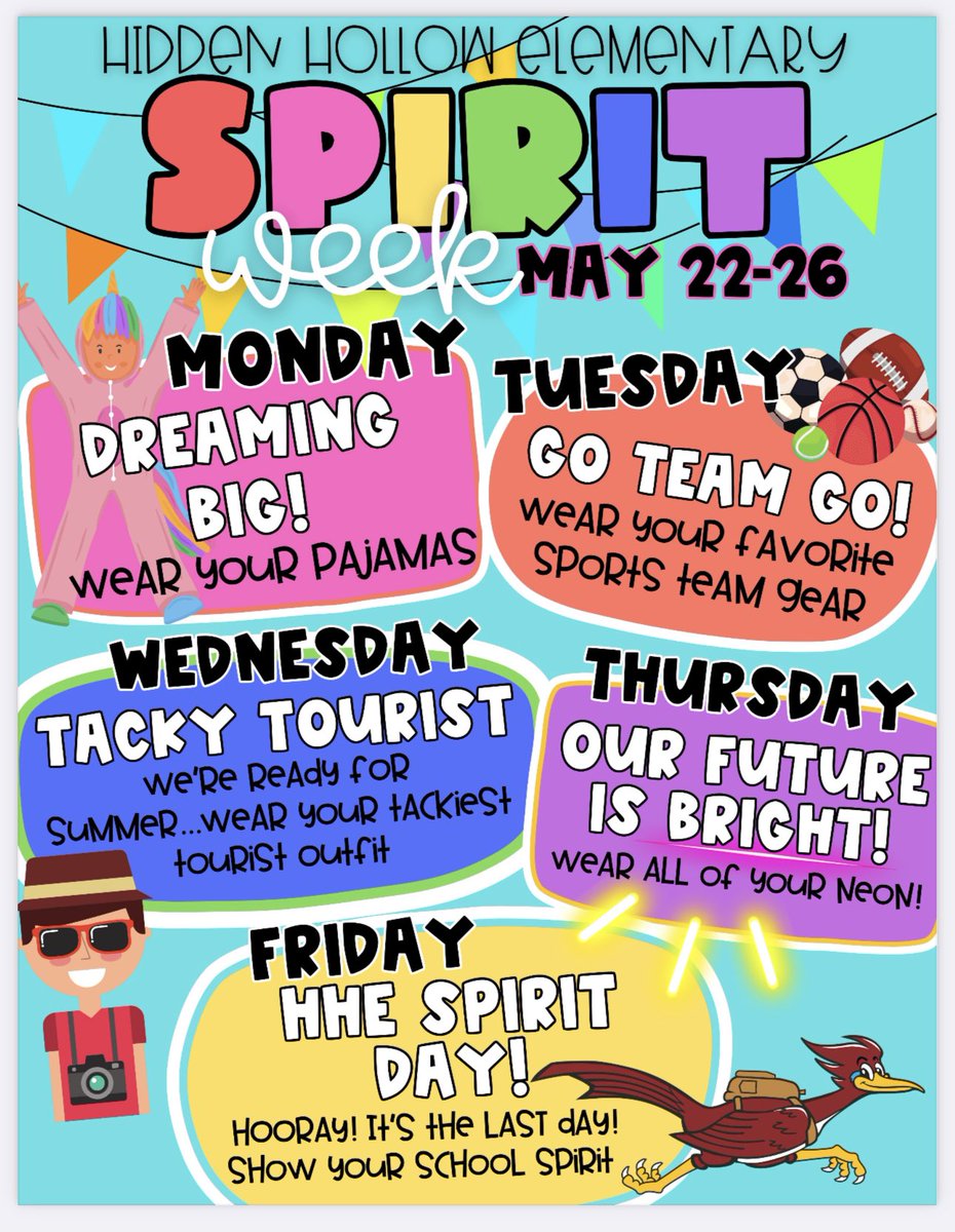 We made it to the end of another school year! Let’s kick off the last week with some fun dress up days!  <a href="/HumbleISD_HHE/">Hidden Hollow Elementary</a> #EndOfTheSchoolYear #WeDidIt #GrowingTogether