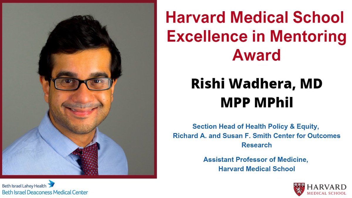 BIDMC Smith Center (@smithbidmc) on Twitter photo Congratulations to <a href="/rkwadhera/">Rishi Wadhera, MD MPP</a> on receiving the Harvard Medical School Young Mentor Award for excellence in mentoring!
@Harvardmed @Bidmcvi <a href="/BIDMC_Medicine/">BIDMC Department of Medicine</a> <a href="/BIDMChealth/">BIDMC</a> @HMS_DCIP Congratulations to <a href="/rkwadhera/">Rishi Wadhera, MD MPP</a> on receiving the Harvard Medical School Young Mentor Award for excellence in mentoring!
@Harvardmed @Bidmcvi <a href="/BIDMC_Medicine/">BIDMC Department of Medicine</a> <a href="/BIDMChealth/">BIDMC</a> @HMS_DCIP