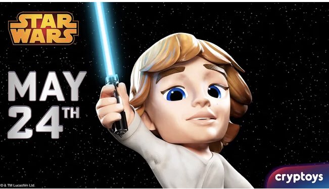 #StarWars on @Cryptoys May 24th!!!

May The Force Be With You! 

MORE 👇 INFO! 
bit.ly/CryptoysBlog

#StarWarsCelebration #DarthVader #LukeSkywalker #princessleia #StarWarsCollectibles #Disney #NFT #DiCo #digitalcollectibles #Galaxy