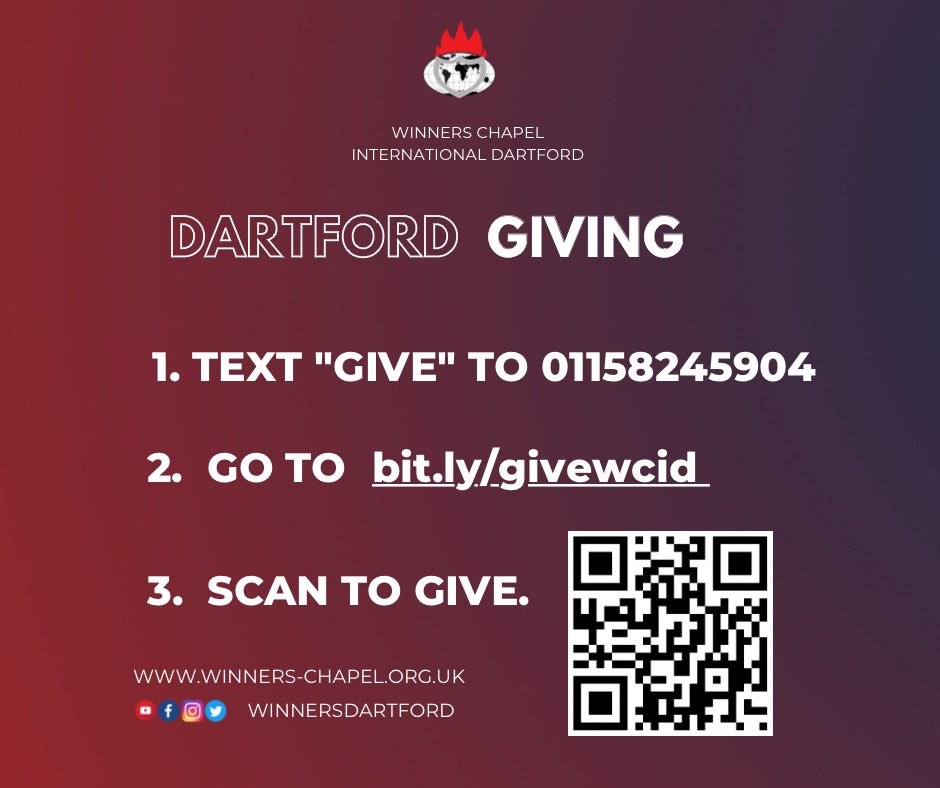 winnersdartford's tweet photo. COVENANT GIVING!
To pay your tithe and give an offering to the Lord, please do so using the link below. Be blessed as you give.
https://t.co/Qy9S2mCQIw
#OfferingTime
#MidWeekService
#CovenantHighways https://t.co/kTzOm92dOy