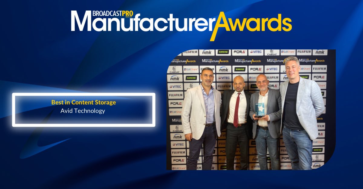 Well done to Avid Technology for winning Best in Content Storage 

#BroadcastPro #BroadcastProMiddleEast #BProManufacturerAwards #awards #event #manufacturer #middleeast