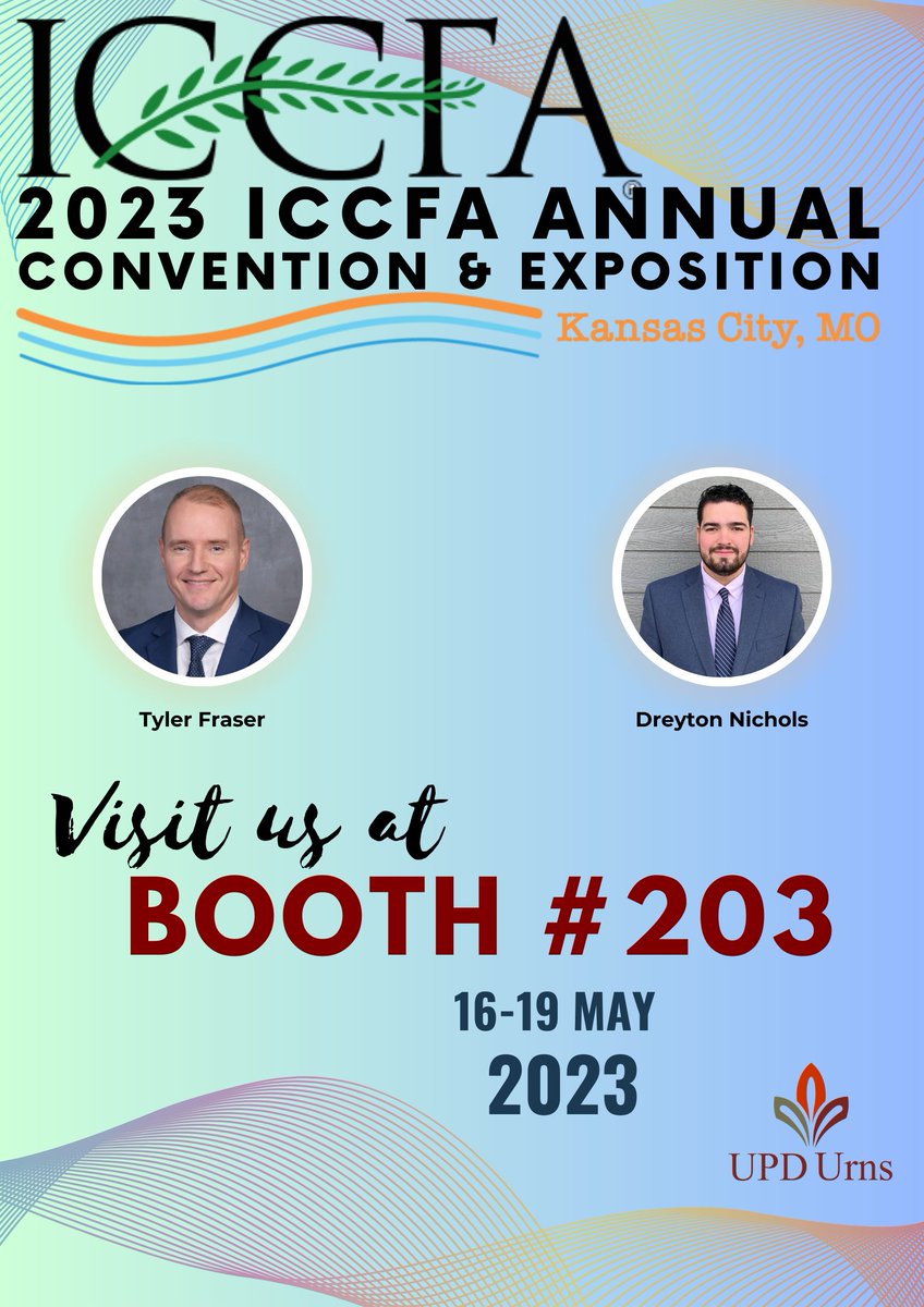 UPDurns's tweet photo. It's Day 2 of ICCFA Convention, and we're thrilled to be at booth 203! Swing by to explore our diverse range of urns and discover how they can beautifully memorialize your loved ones. See you soon! @iccfa #ICCFA2023 #FuneralDirectors #Booth203 #UPDURNS #ICCFA https://t.co/aXXq5ARjwI