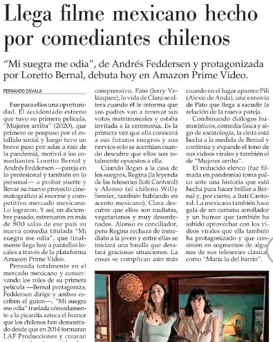 LAFproduccion's tweet photo. HOY! Mi película Mi suegra me odia en @PrimeVideoLat 😍 Nota en @Emol https://t.co/TW8YPzKWuM