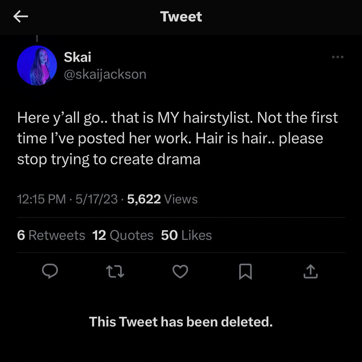 femalerapgame_'s tweet photo. . @skaijackson ig story and tweet has been deleted. oh ok 😂 keep it in the drafts next time bc you know exactly what you were doing. https://t.co/srFTyAUl9y