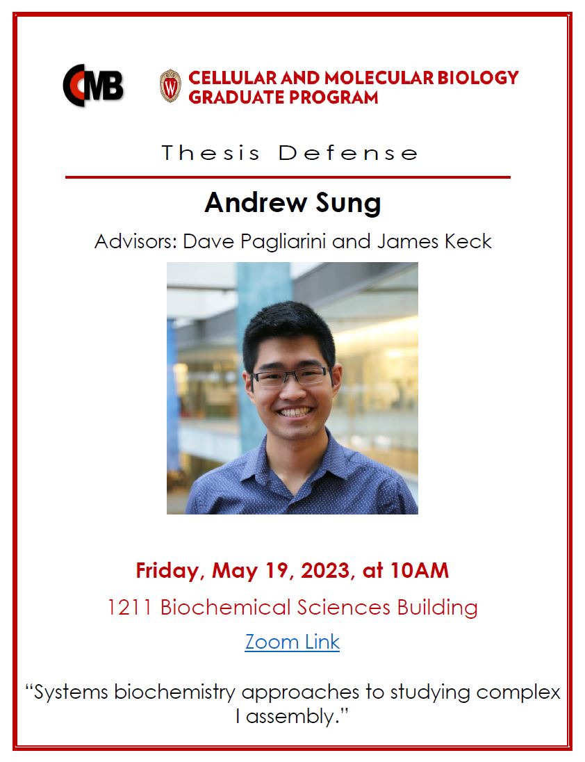 Wishing all the best to Andrew Sung who defends his thesis this Friday, May 19! 🎉