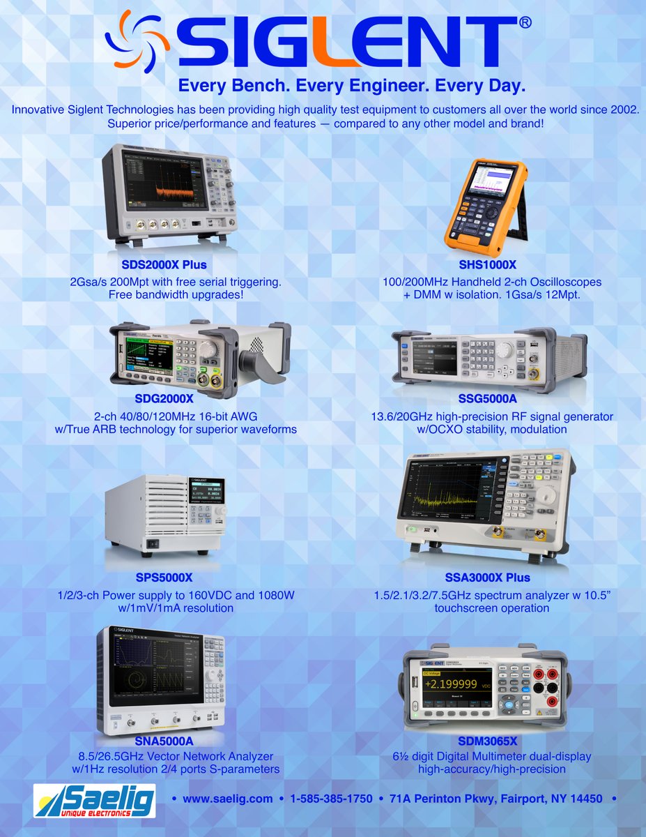 Our latest full-page Siglent advert is in two electronics magazines!
#testing #TestEquipment #oscilloscope #siglent #spectrumanalyzer