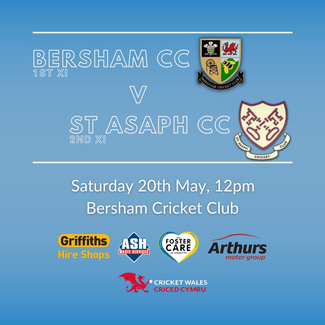 1st team welcome @StAsaphCC Saturday hoping to bounce back from last weeks defeat 🏏🏏