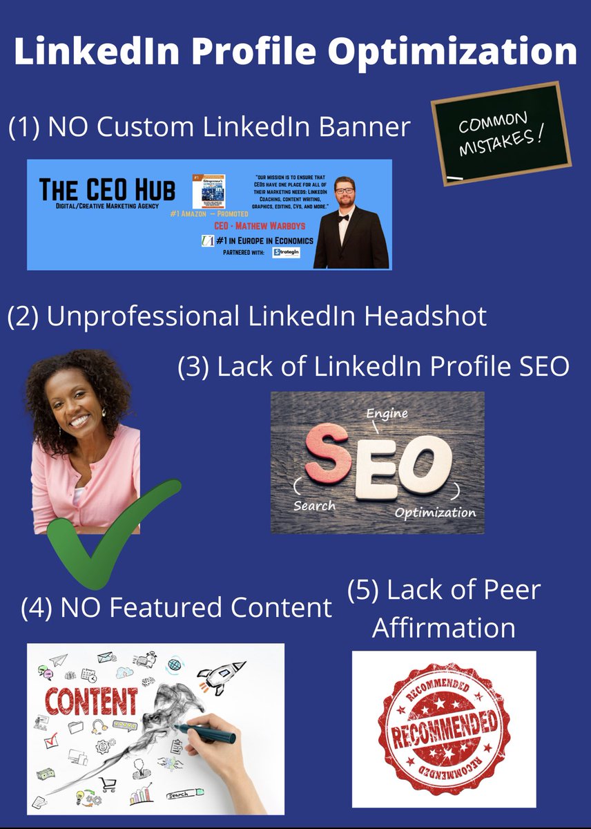 Mathew_Warboys's tweet image. Here are some common mistakes when it comes to LinkedIn Profile Optimization: 👇

#LinkedInProfileOptimization #LinkedInProfile #LinkedIn #LinkedInHeadshot #LinkedInGrowth