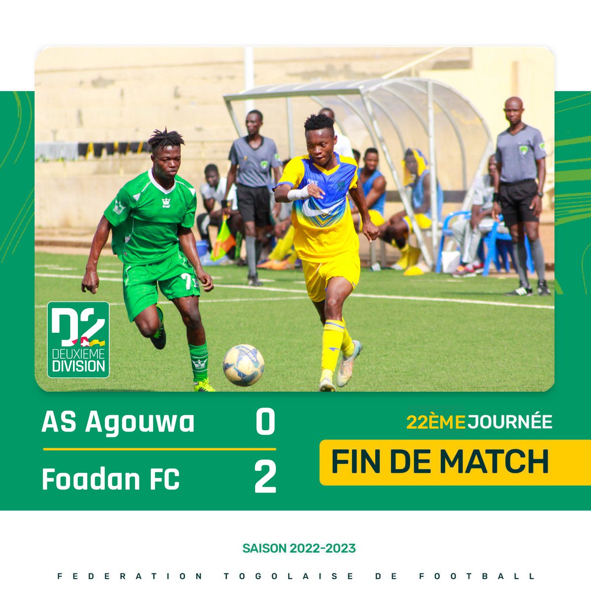 FtfTogolaise's tweet photo. 🟥#D2TOGOLAISE🇹🇬 - 22ème journée

➡️Résultats du jour https://t.co/Fyve82JcBY