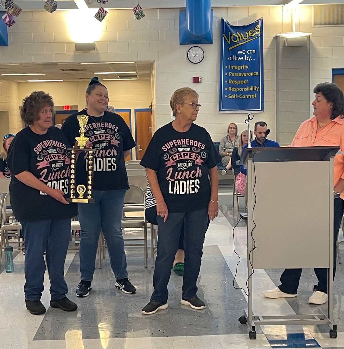 Mrs. Sherri Harris, Director of School Nutrition, recognized school nutrition "Super Heros" at the School Board meeting last night. Thank you to our school nutrition staff!